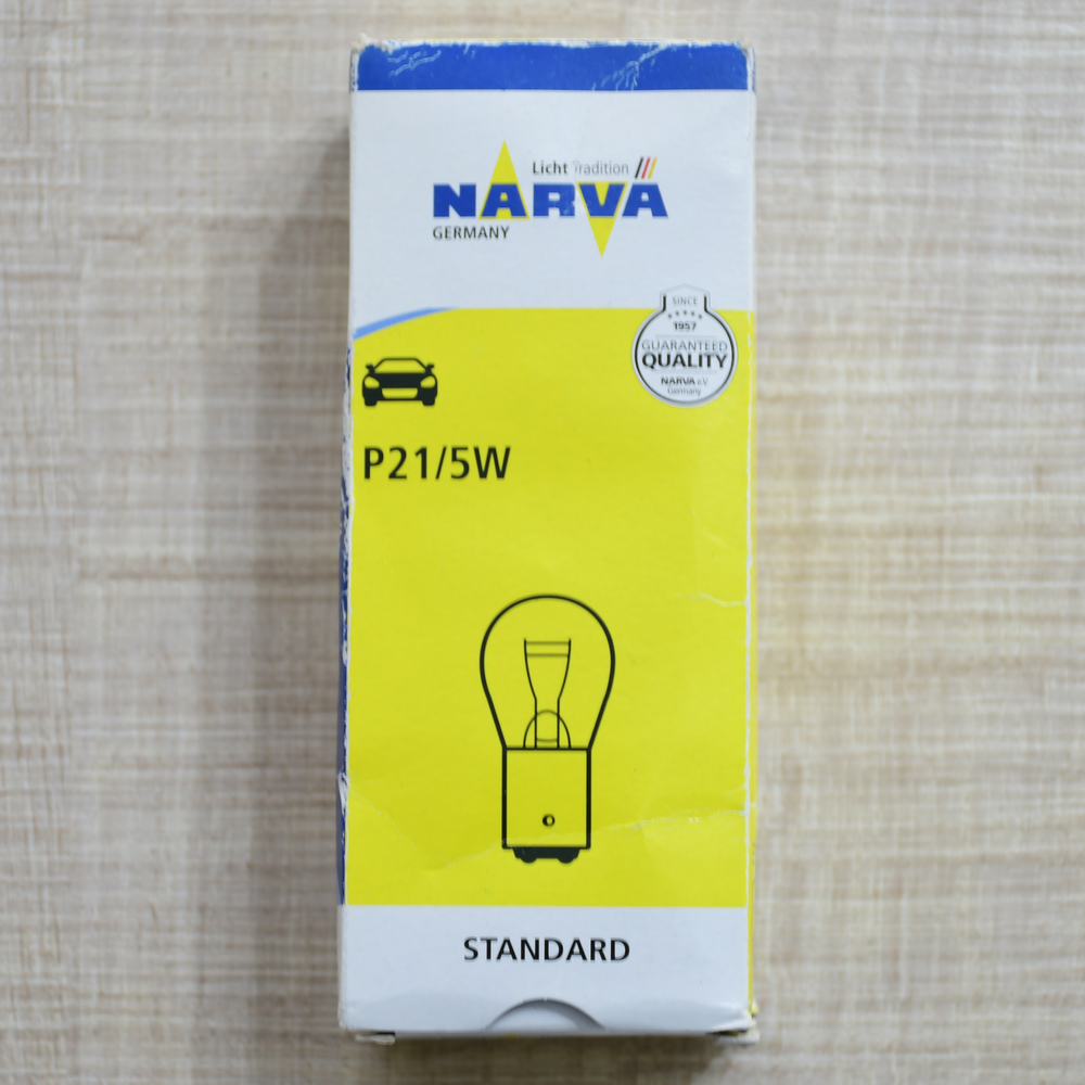 p21-5w-12v-1 Narva P21/5W STANDARD 12V 21/5W Καρυδάκια Διπολικά - Σετ 10 Τεμαχίων - Image 1